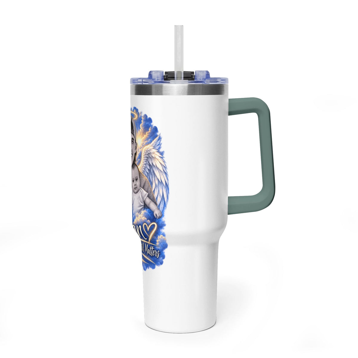 Memorial 40oz Tumbler — Personalized 'Ethan' Angel Wings Keepsake