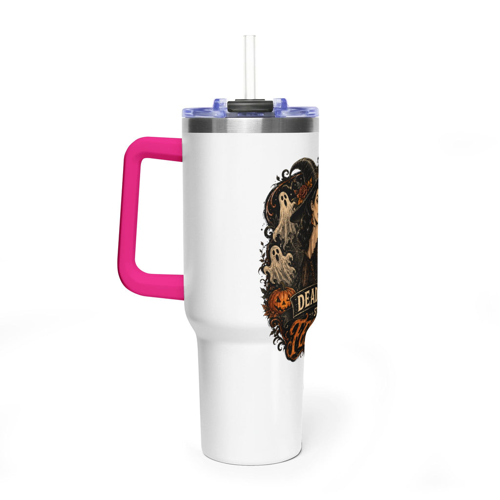 40oz Halloween Tumbler — "Dead Tired, Still Festive" Thermal Cup
