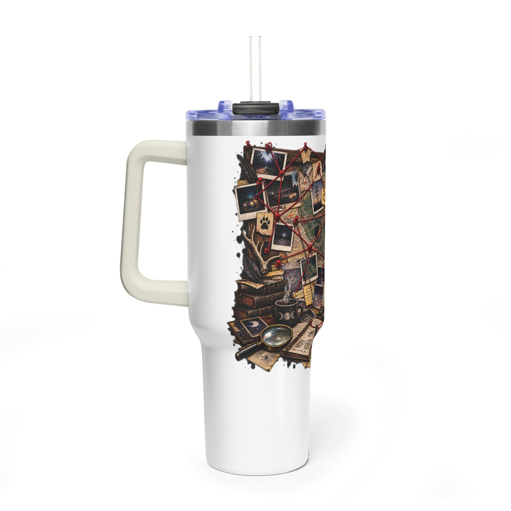 Mystery Board 40oz Vacuum Tumbler — Detective Case Files Design
