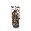 40oz Half human half skeleton Floral butterfly — "Unbecoming" Insulated Travel Cup