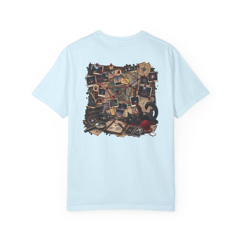 Mystery Evidence Board T-Shirt — Crime Scene Collage Graphic Tee