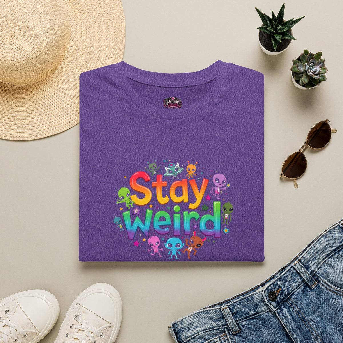 Stay Weird T-Shirt — Colorful Cute Alien Graphic Tee