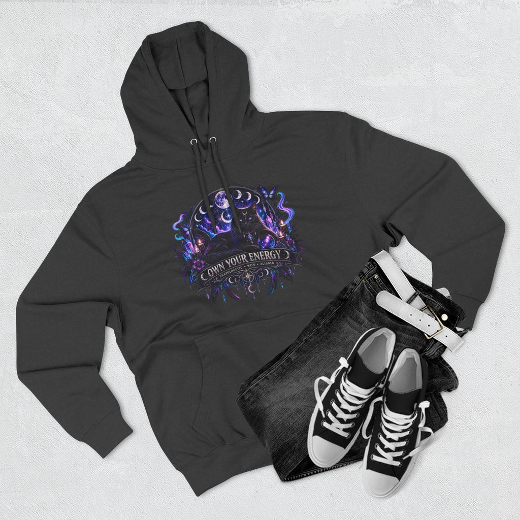 Mystical Black Cat Fleece Hoodie