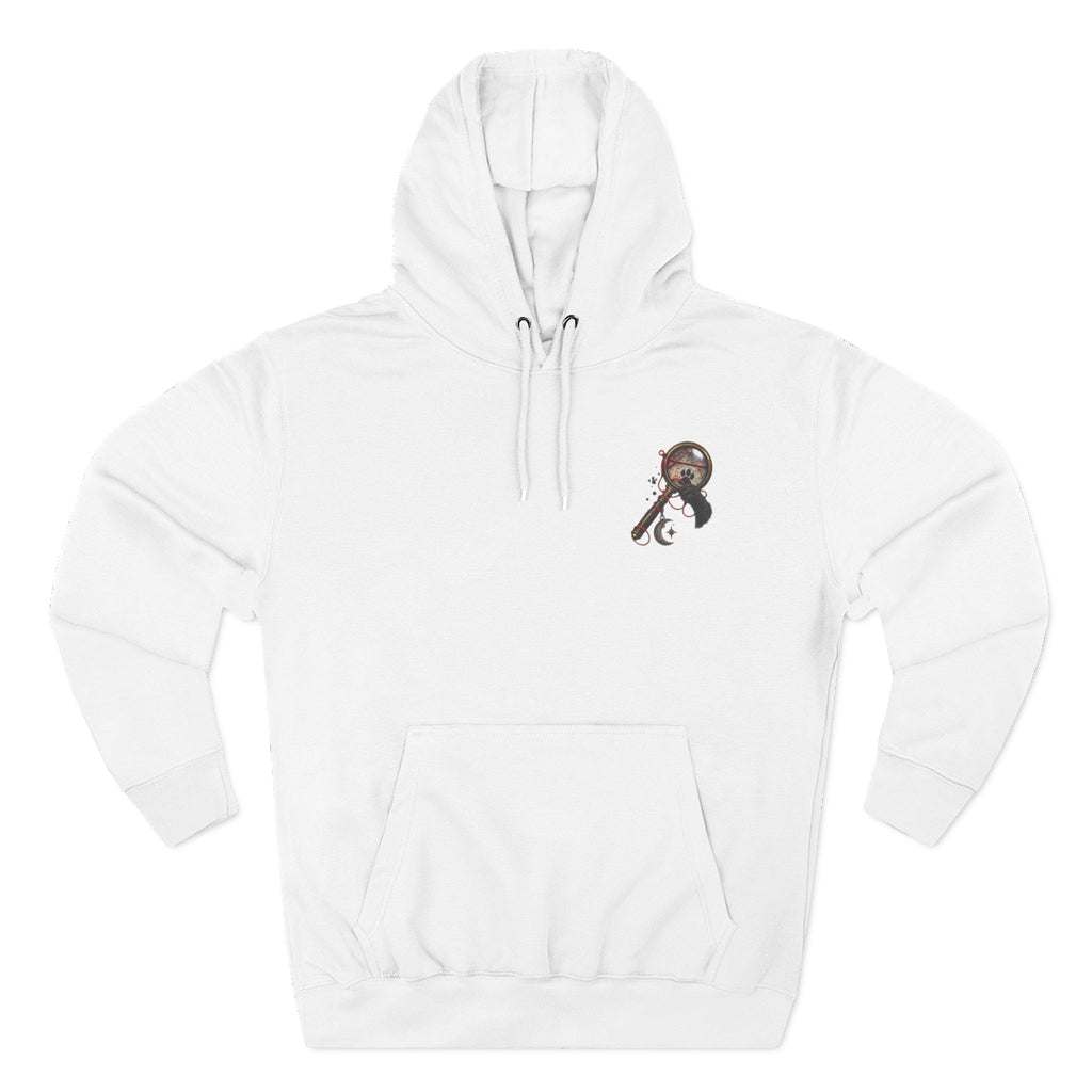 Detective Collage Hoodie — Vintage Mystery Photos & Magnifying Glass Graphic