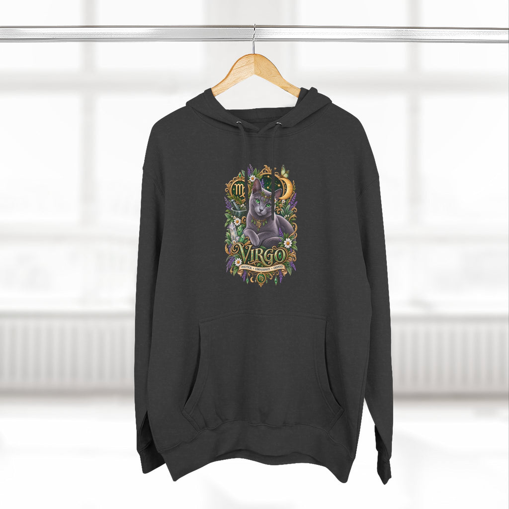 Virgo Russian Blue Cat Zodiac Hoodie — Astrological Virgo Horoscope Pullover