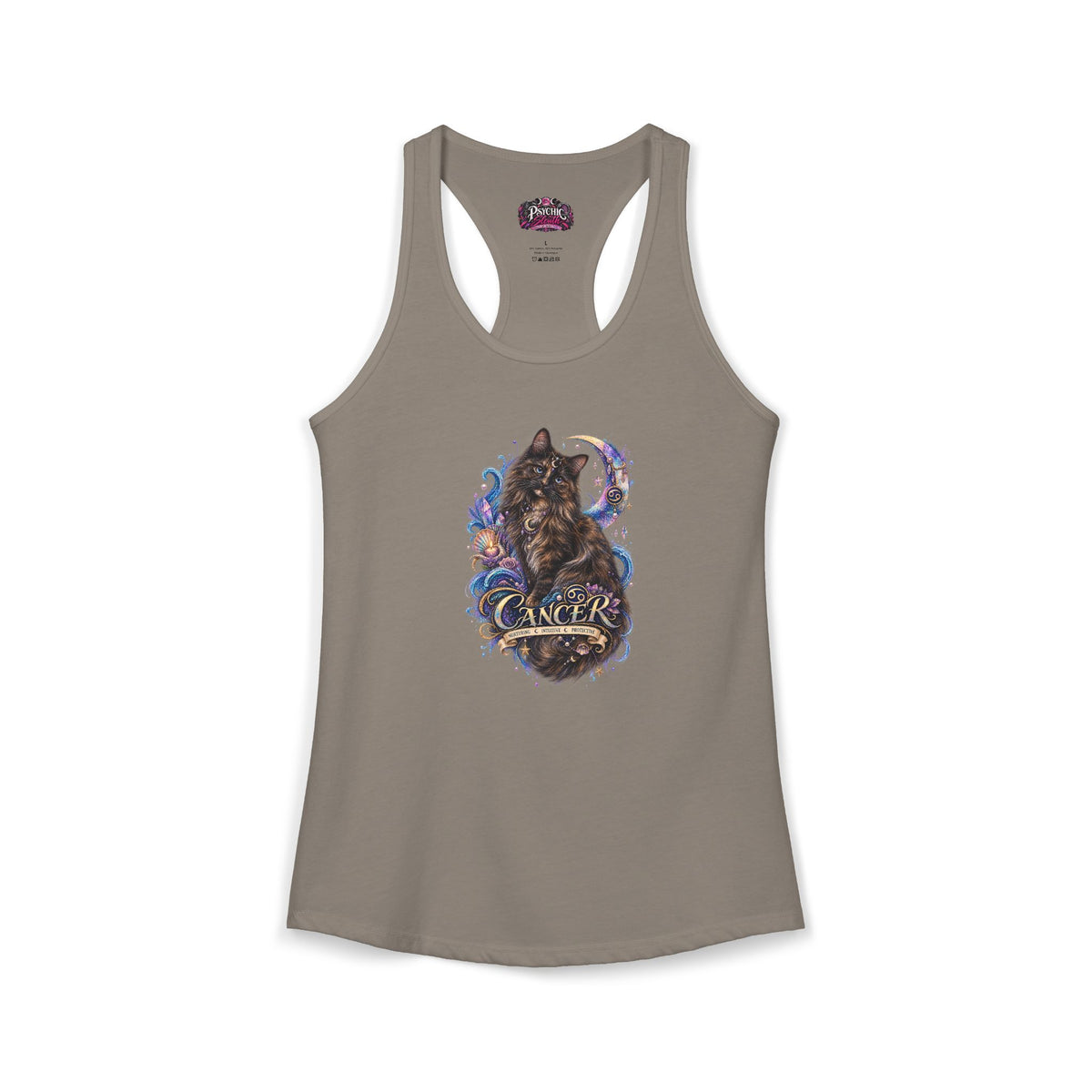 Cancer Zodiac Tortoiseshell Cat  Tank- Celestial Astrology Cat Lover Tank