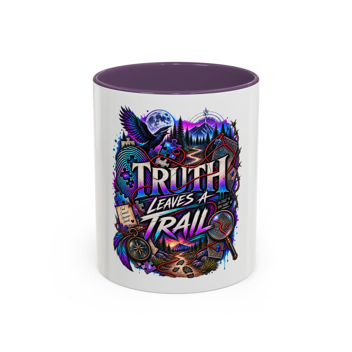 Truth Leaves a Trail Coffee Mug — Mystery Detective Noir Design (11/15 oz)