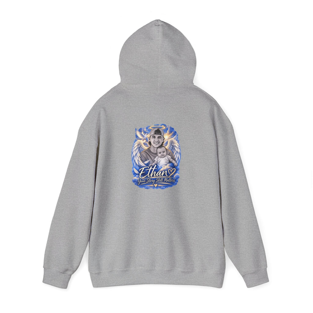 Memorial Hoodie - "Ethan Your story still matters" Angel Wings Tribute Pullover