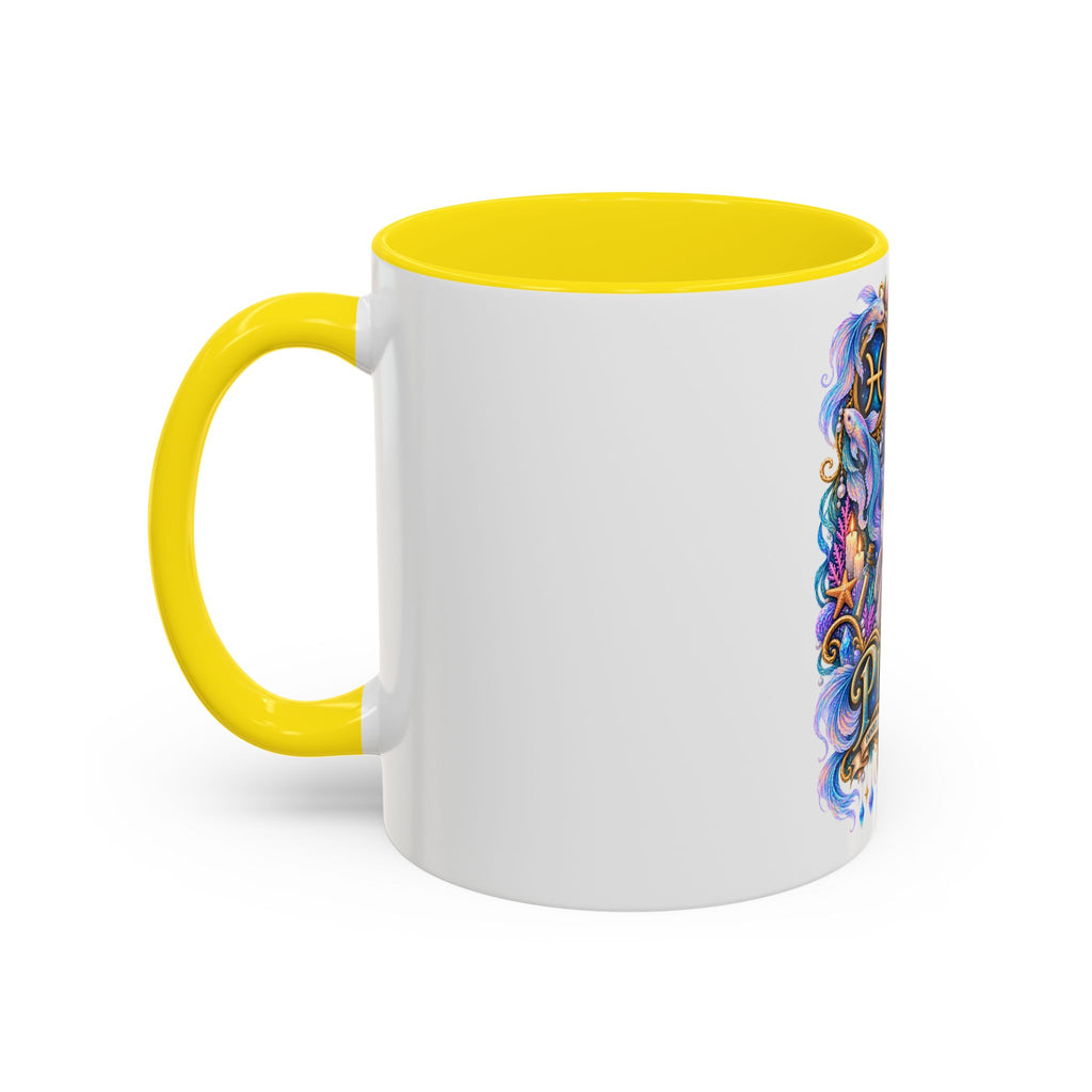 Pisces Devon Rex Cat Accent Coffee Mug — Zodiac Astrology Ceramic Mug (11/15oz)