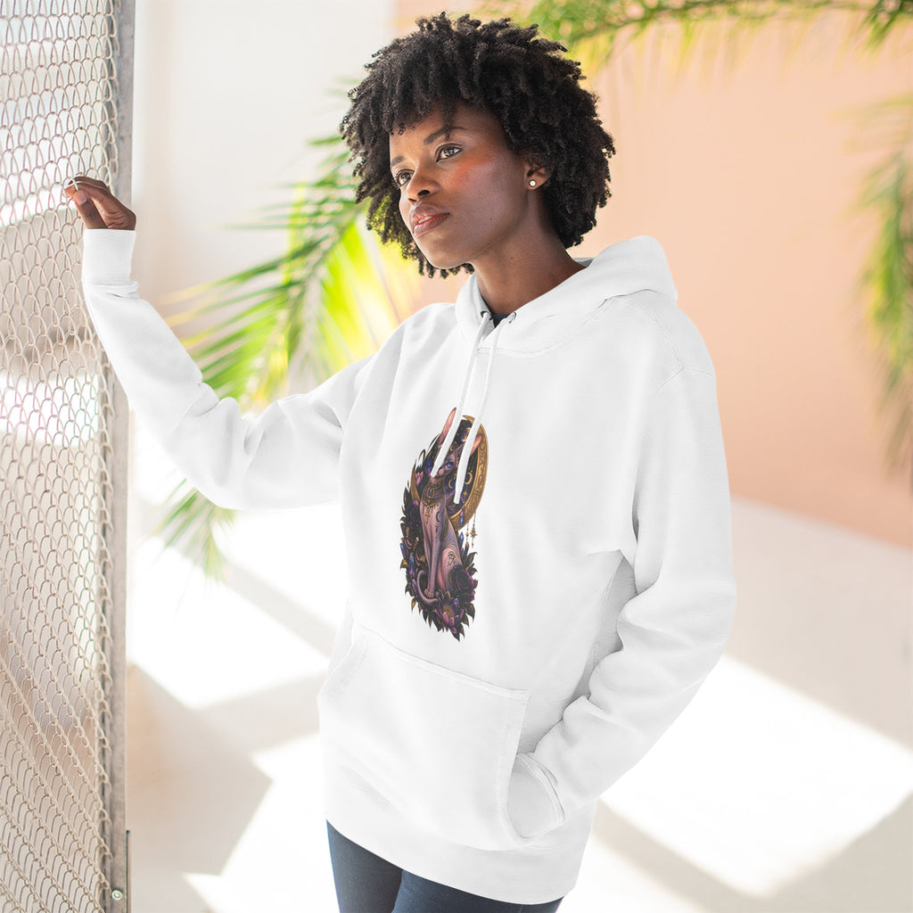Mystic Moon Egyptian Sphynx Cat Hoodie — Gothic Feline Graphic Pullover