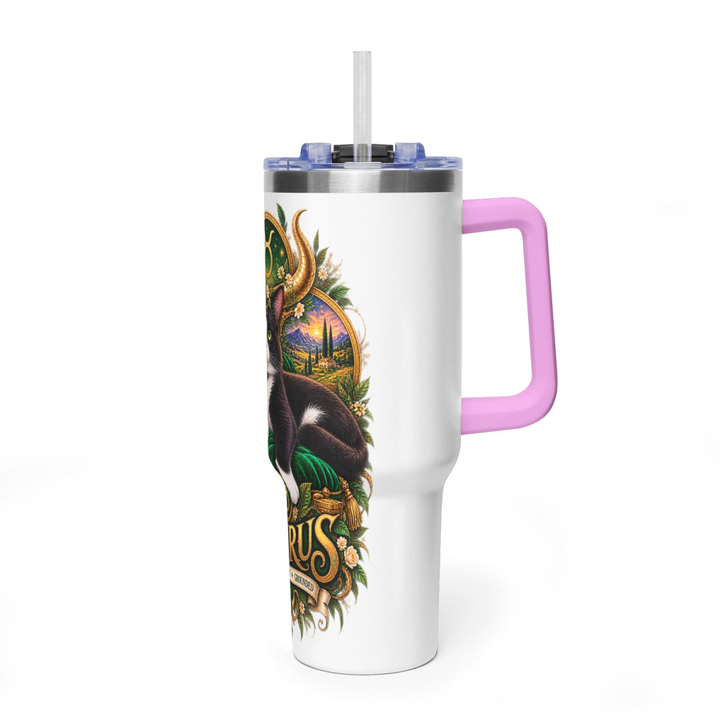 Taurus Tuxedo Cat 40oz Tumbler — Zodiac Stainless Steel Vacuum Travel Mug