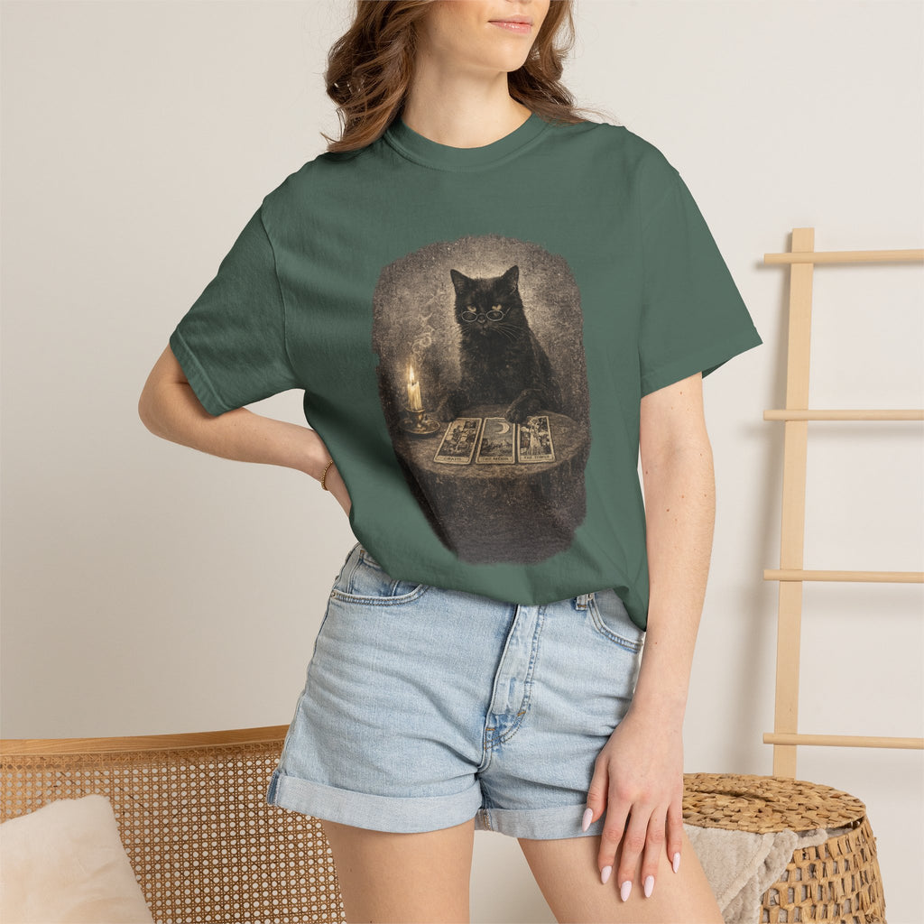Tarot Cat T-Shirt — Black Cat Fortune Teller Graphic Tee