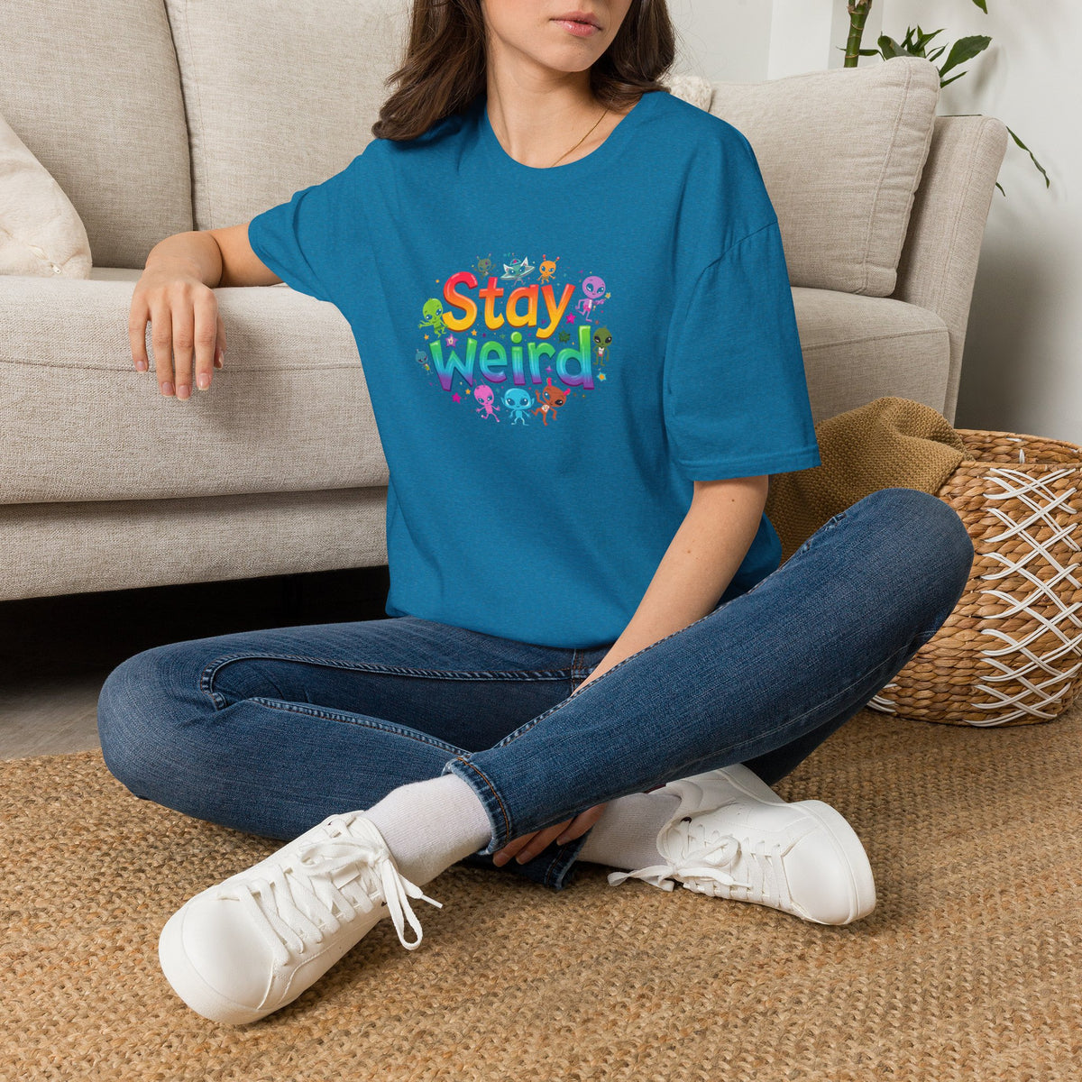 Stay Weird T-Shirt — Colorful Cute Alien Graphic Tee