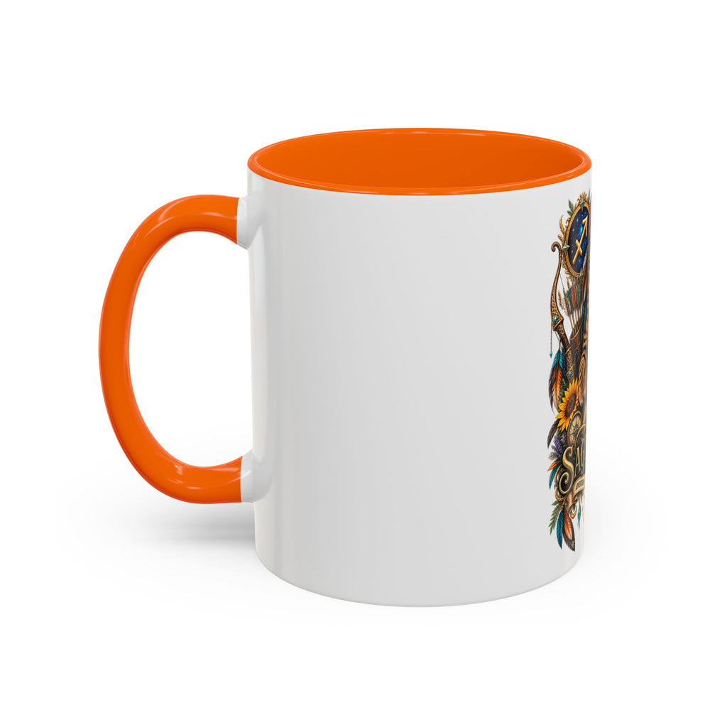 Sagittarius Bengal Cat Zodiac Coffee Mug — Cat Archer Astrology Accent Mug (11/15oz)