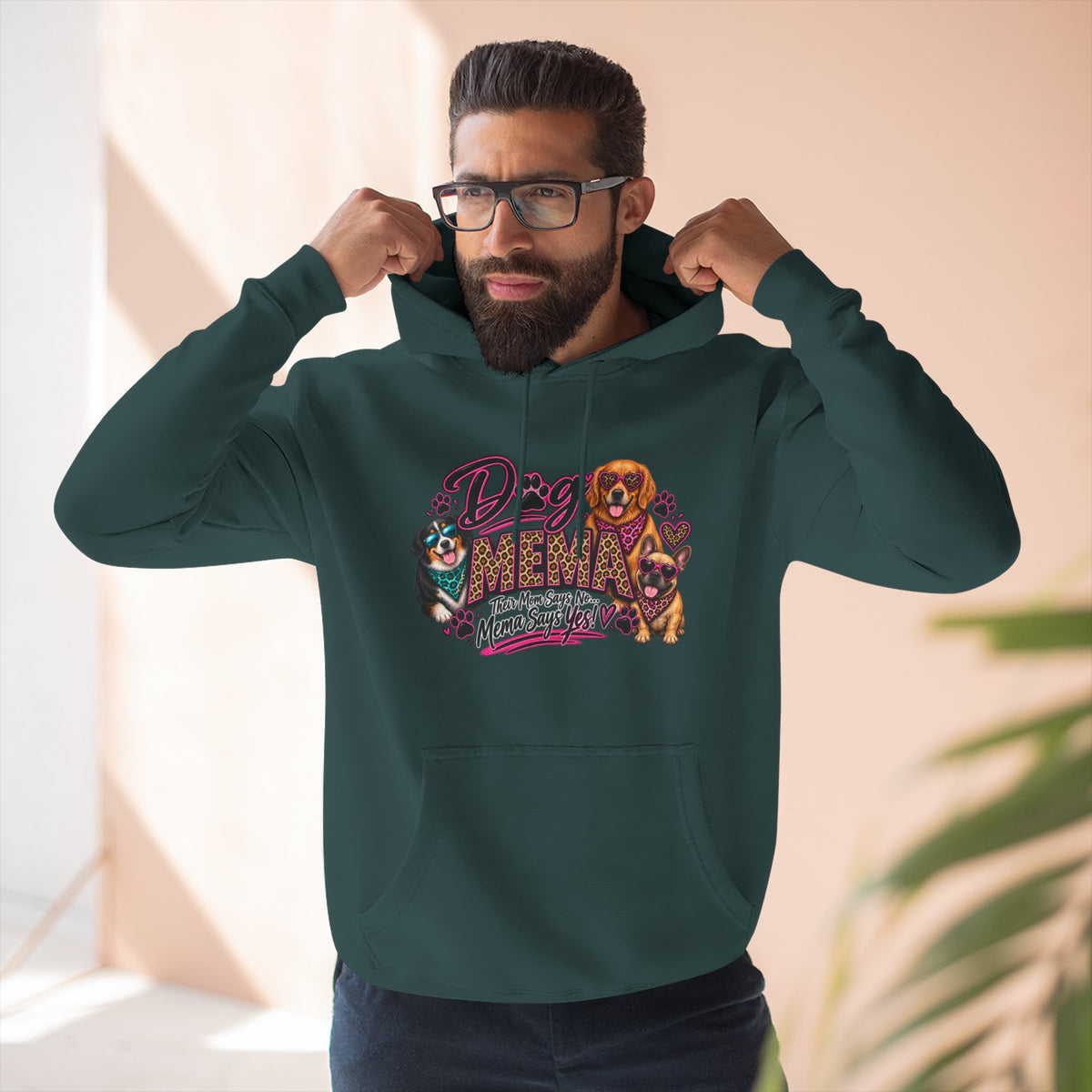 Dog Mema Hoodie — Cute Paw Print Graphic Pullover for Grandma Dog lovers