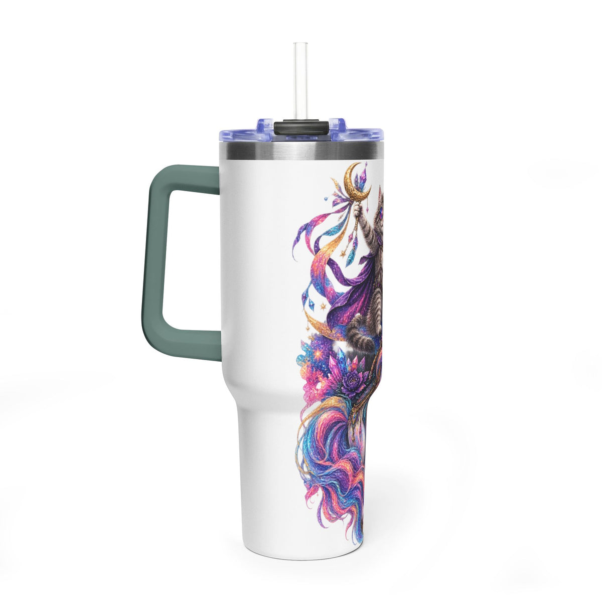 40oz Magical Unicorn Cat Tumbler – Colorful Fantasy Vacuum Insulated Cup