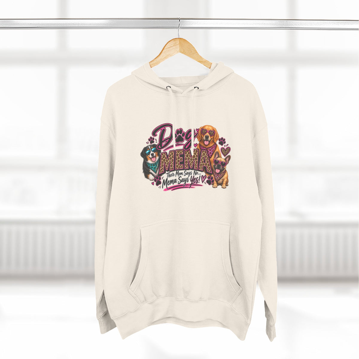 Dog Mema Hoodie — Cute Paw Print Graphic Pullover for Grandma Dog lovers