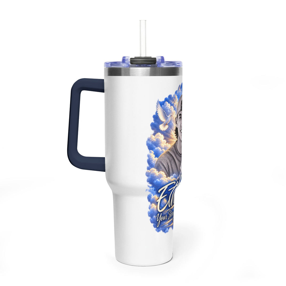 Memorial 40oz Tumbler - "Ethan" Personalized Tribute Vacuum Insulated Cup