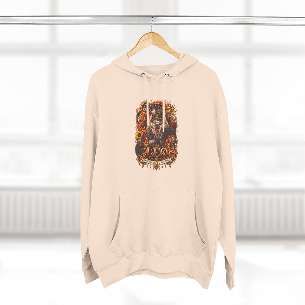 Leo Maine Coon Zodiac Hoodie — Mystical Celestial Cat Astrology Design