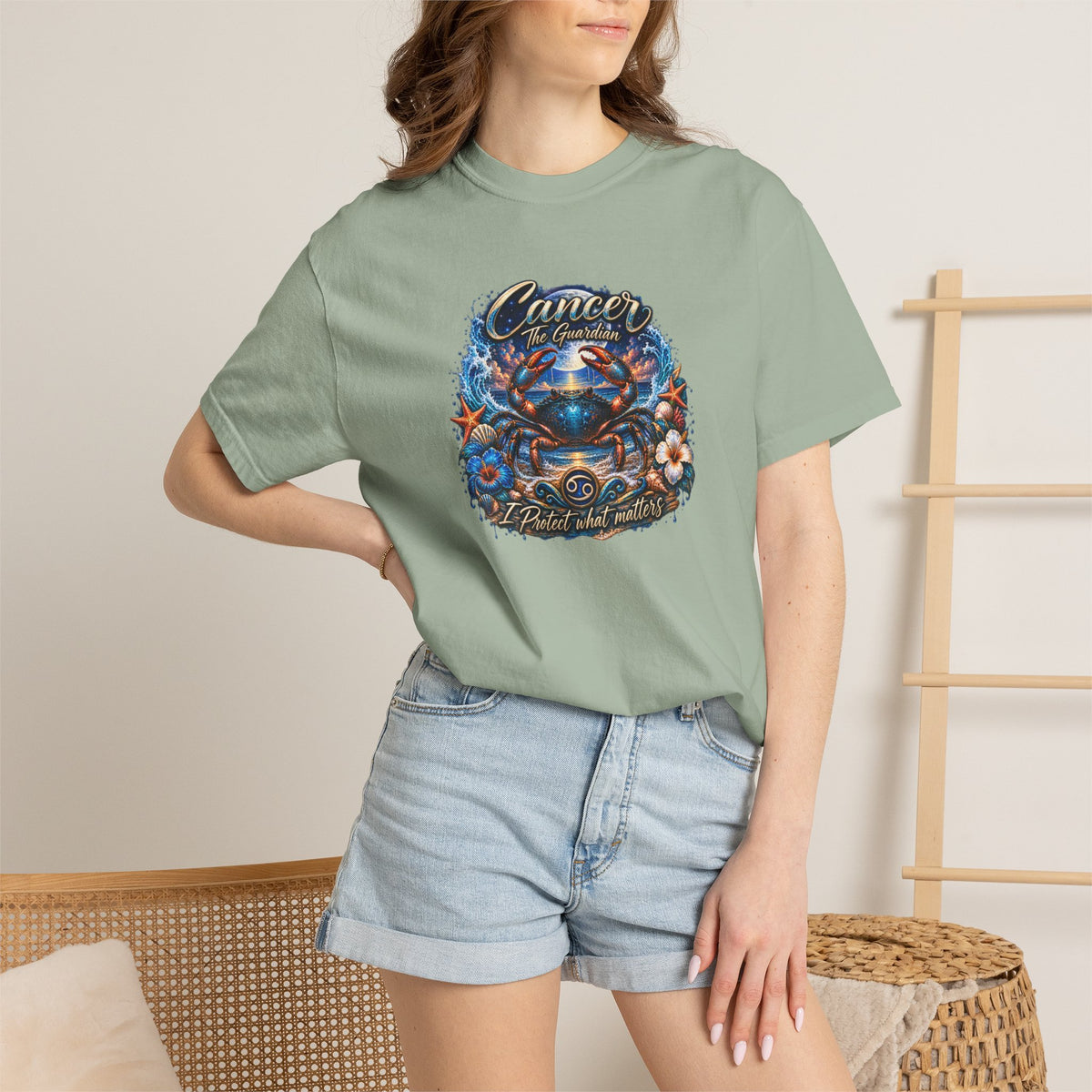 Cancer The Guardian Zodiac Tee- Born Devoted