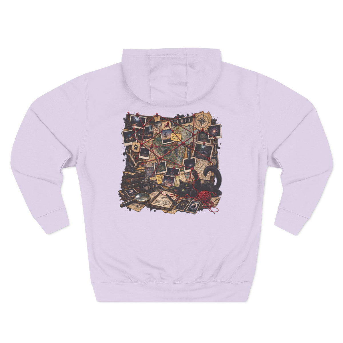 Detective Collage Hoodie — Vintage Mystery Photos & Magnifying Glass Graphic