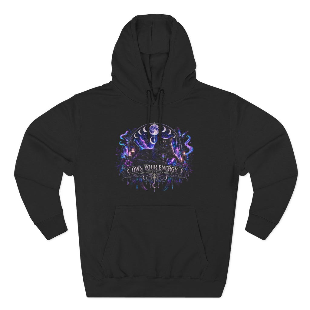 Mystical Black Cat Fleece Hoodie