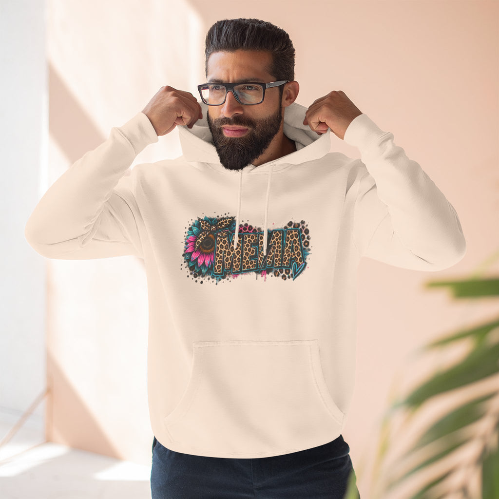 MEMA Leopard Floral Heat Hoodie — Cozy Fleece Pullover with Leopard & Flowers Design
