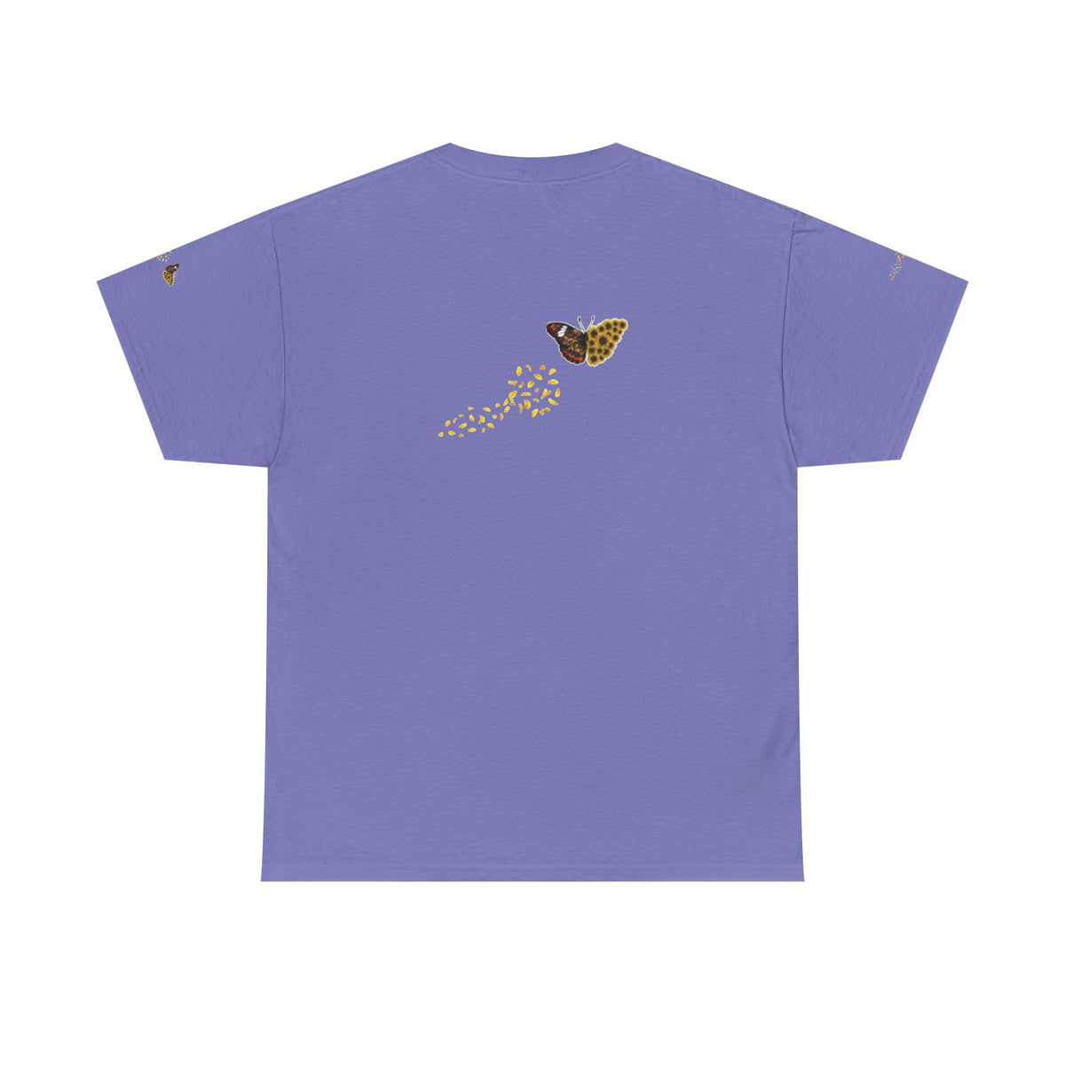 Sunflower Kitten Tee | Butterfly Accent, Floral Cat Shirt