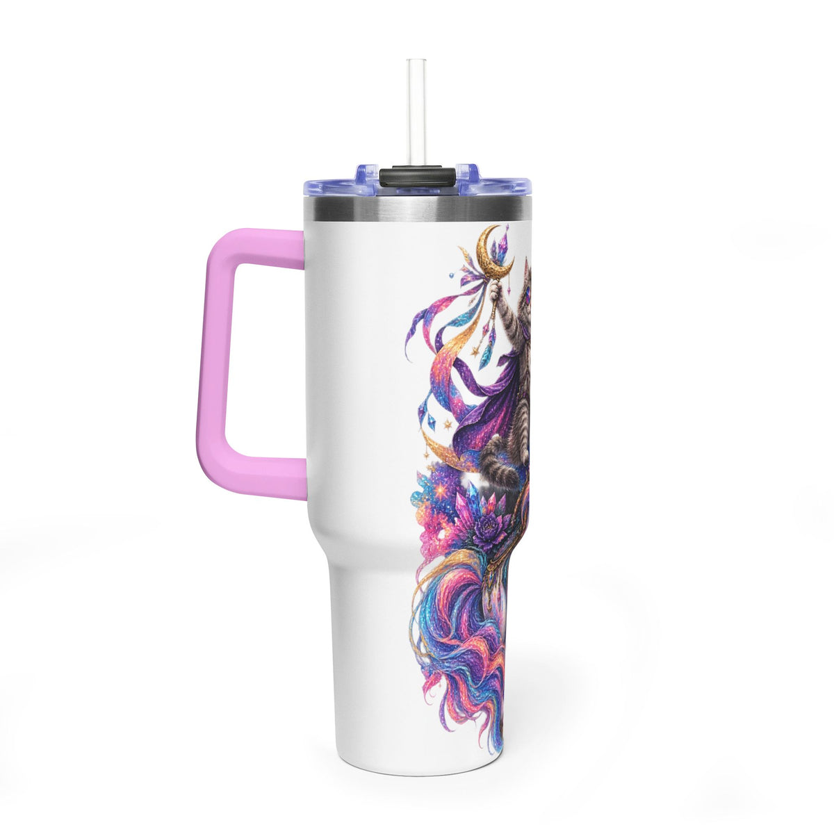 40oz Magical Unicorn Cat Tumbler – Colorful Fantasy Vacuum Insulated Cup