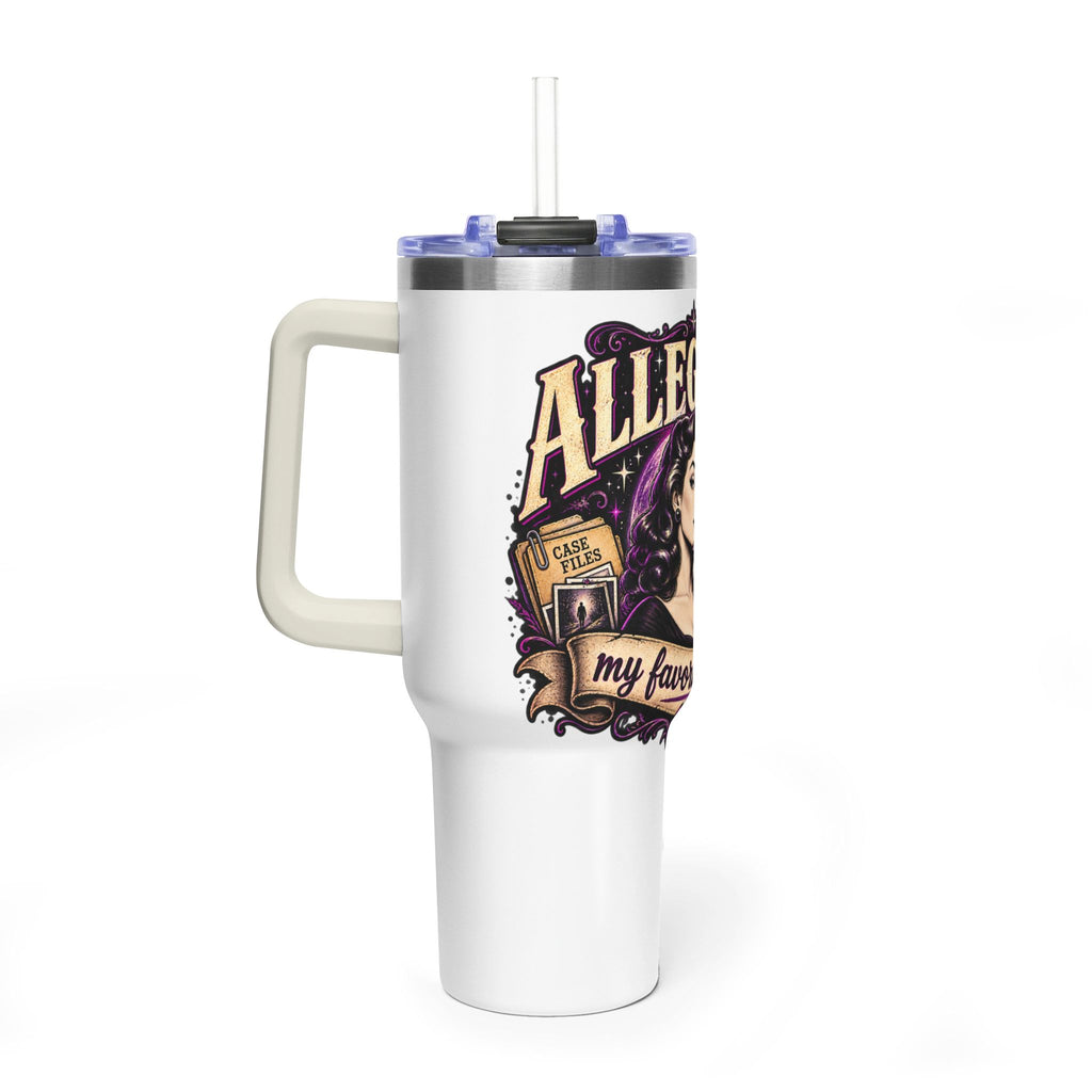 40oz Vacuum Tumbler - "Allegedly" Retro Detective Graphic