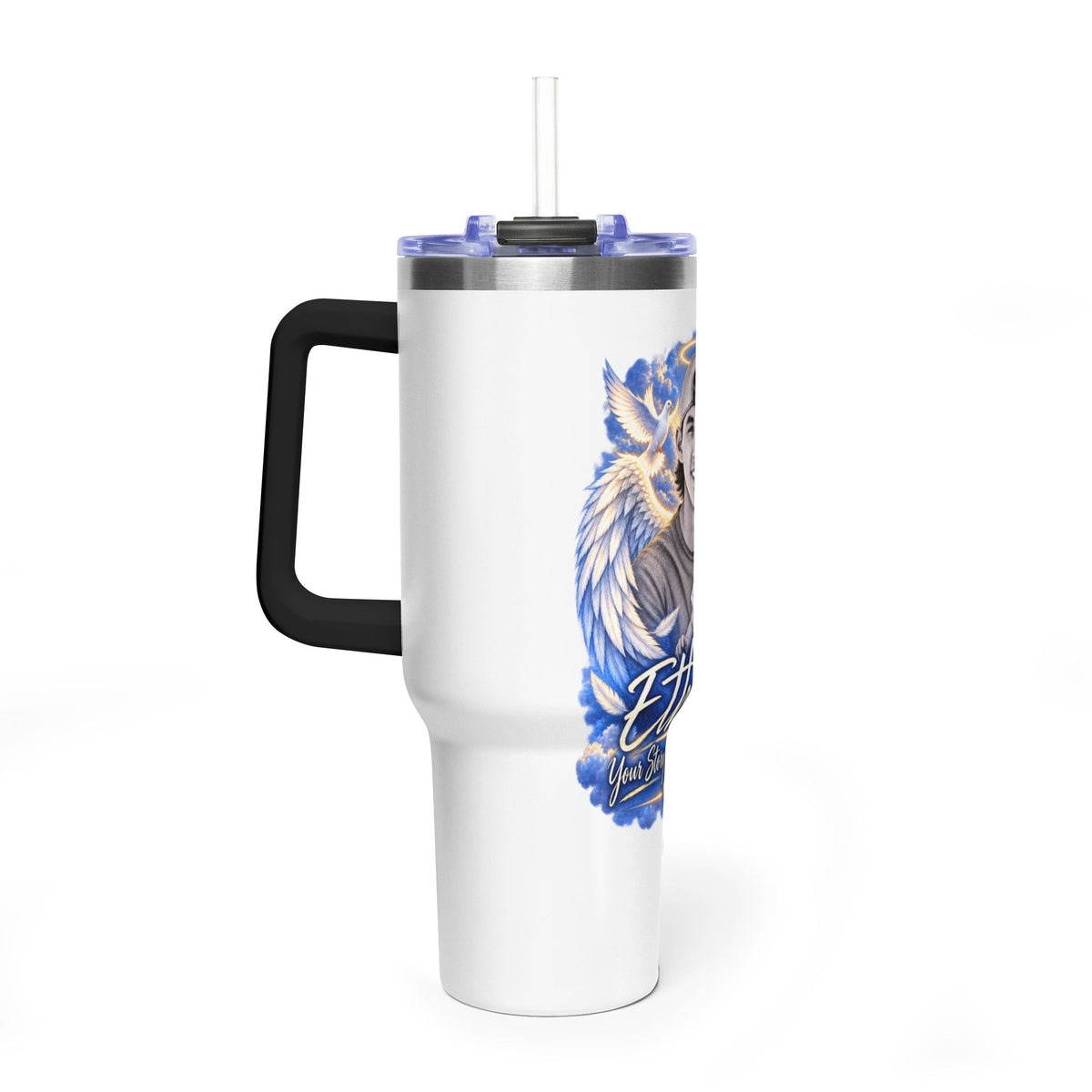 Memorial 40oz Tumbler — Personalized 'Ethan' Angel Wings Keepsake