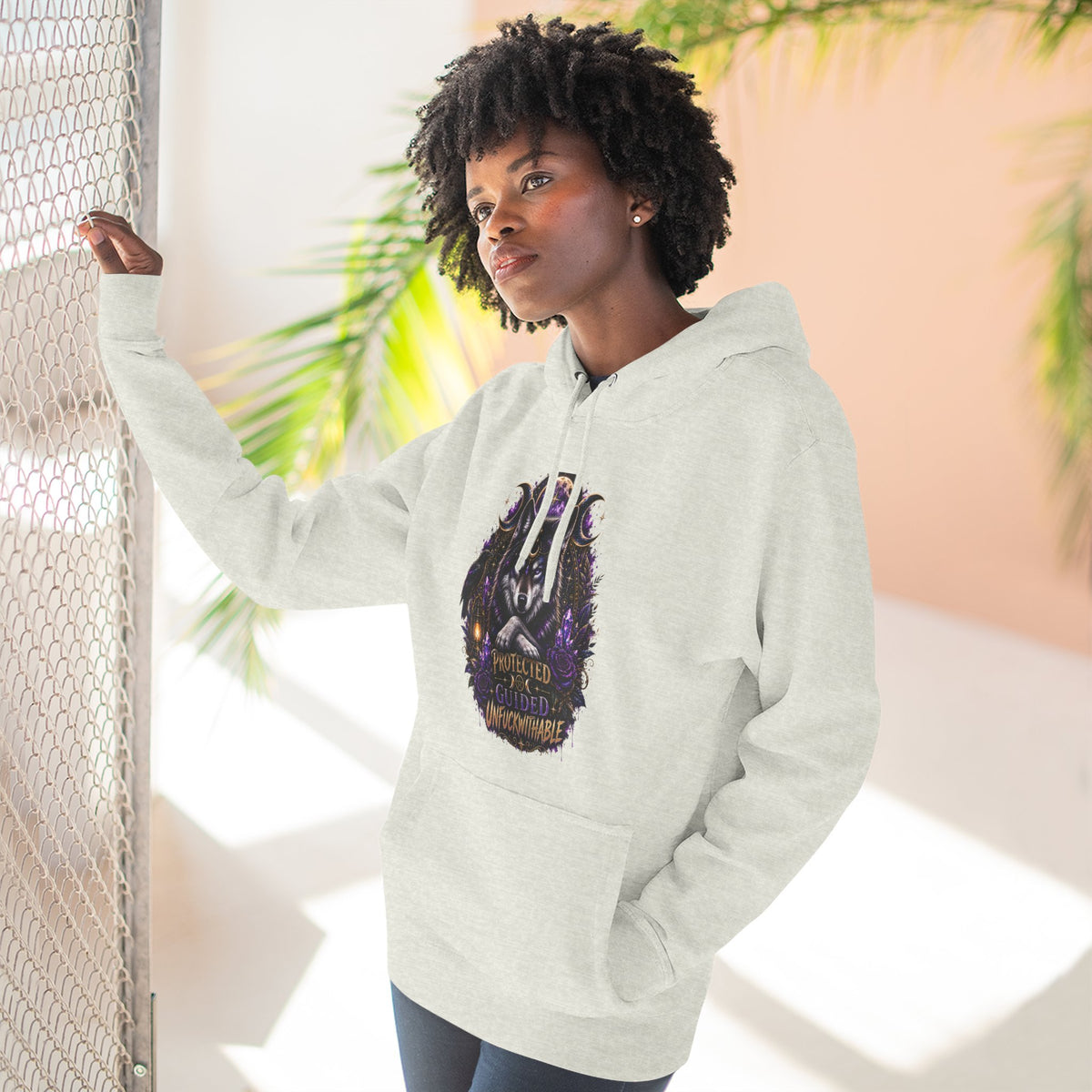 Guided, Protected Unfuckwithable Wolf Hoodie- Occult Graphic