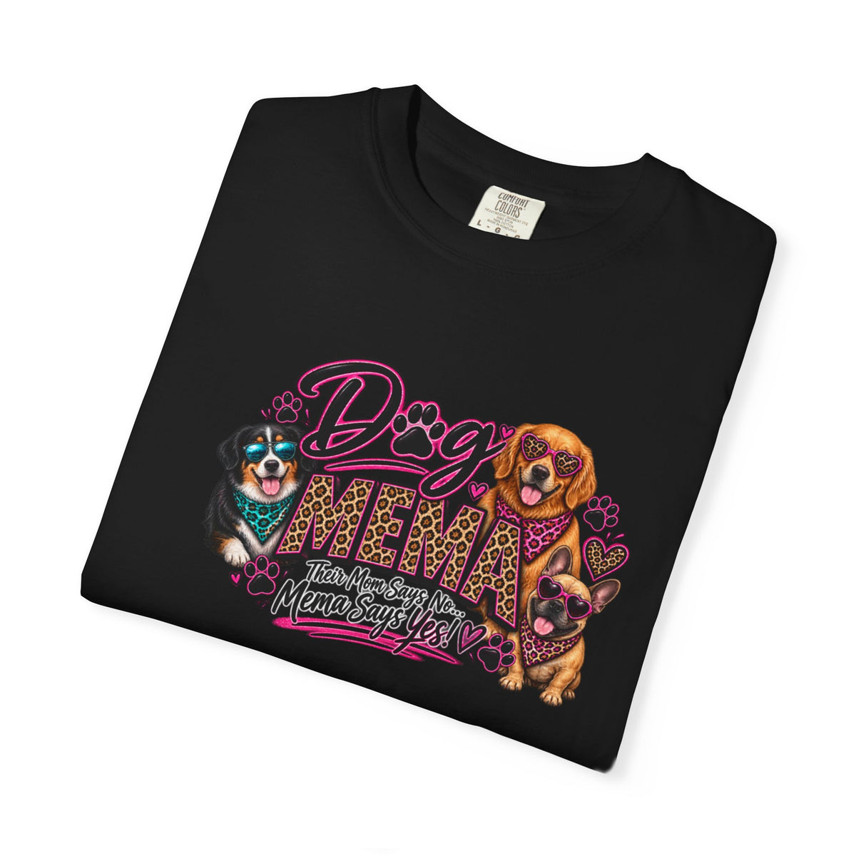 Dog Mema T-Shirt – Cute Paw Print Graphic Tee for Grandma Dog Lovers