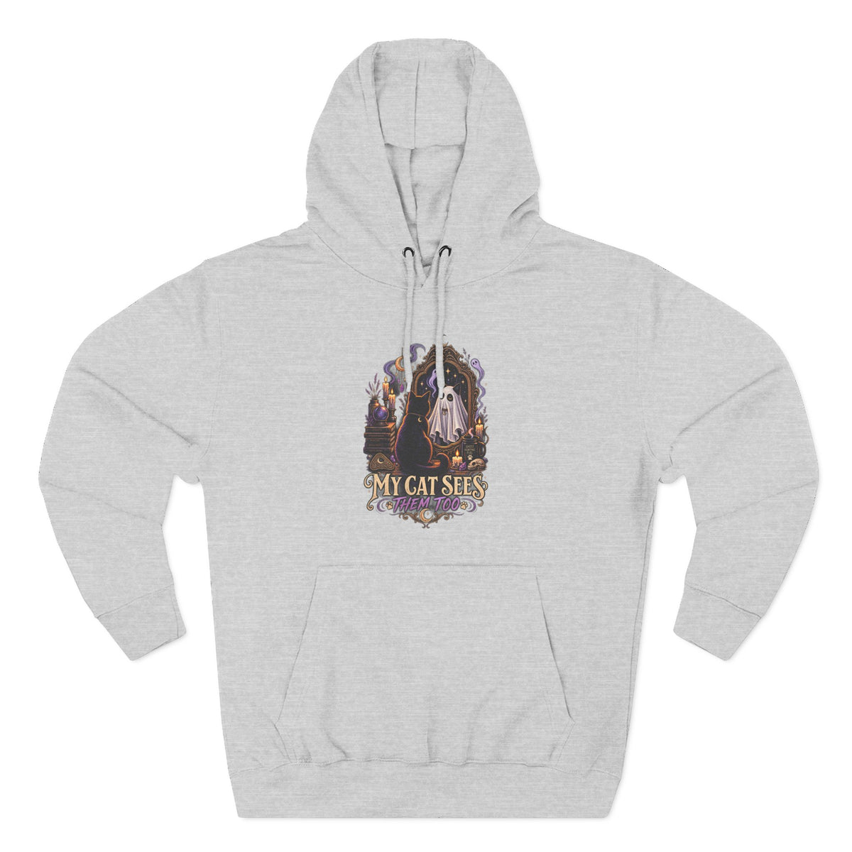 My Cat Sees Them Too- Black Cat Ghost Hoodie