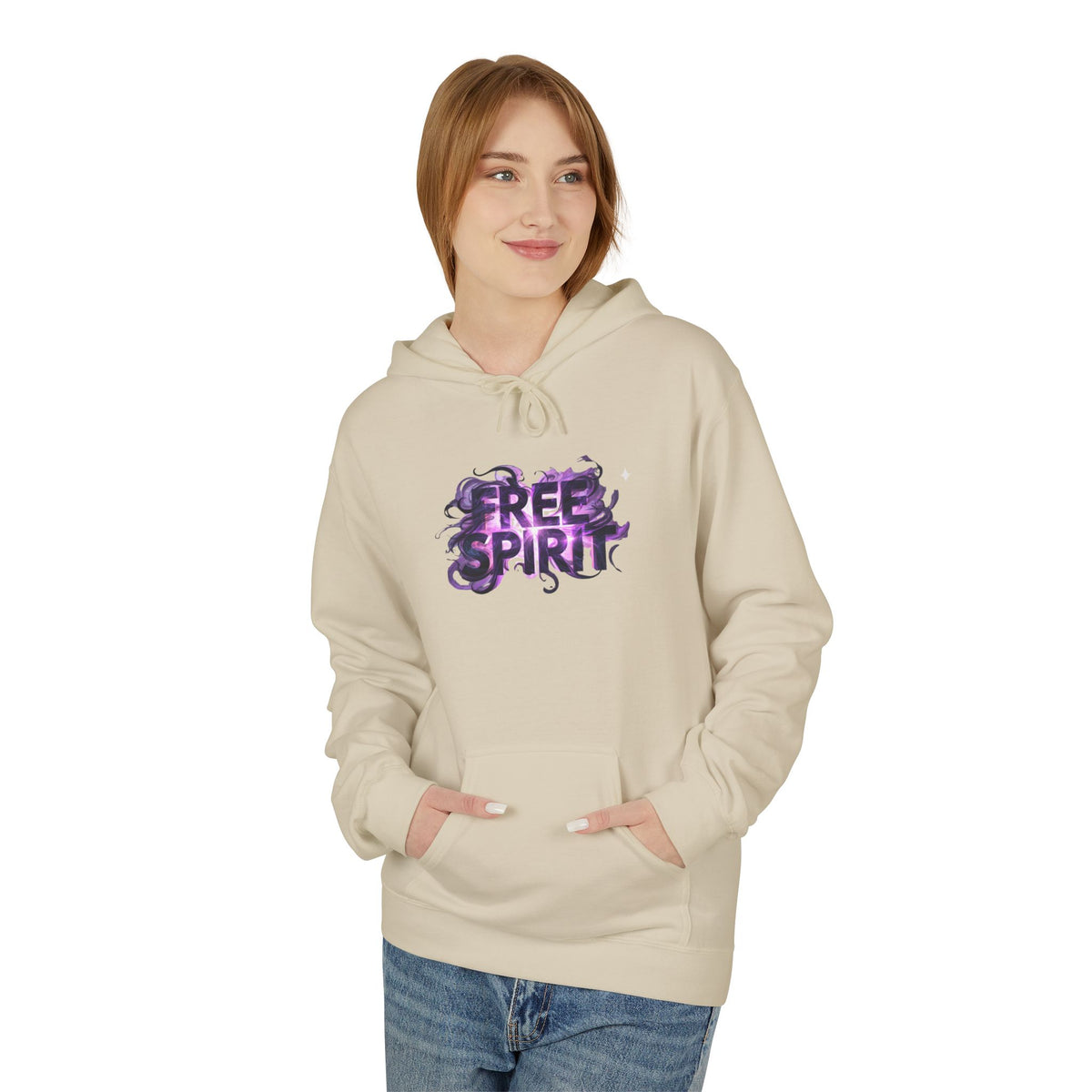 Free Spirit Hoodie — Purple Galaxy Wing Graphic Pullover