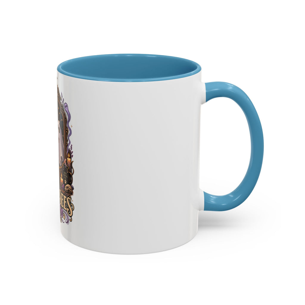 My Cat Sees Them Too Accent Coffee Mug – Halloween Cat & Ghost 11/15oz