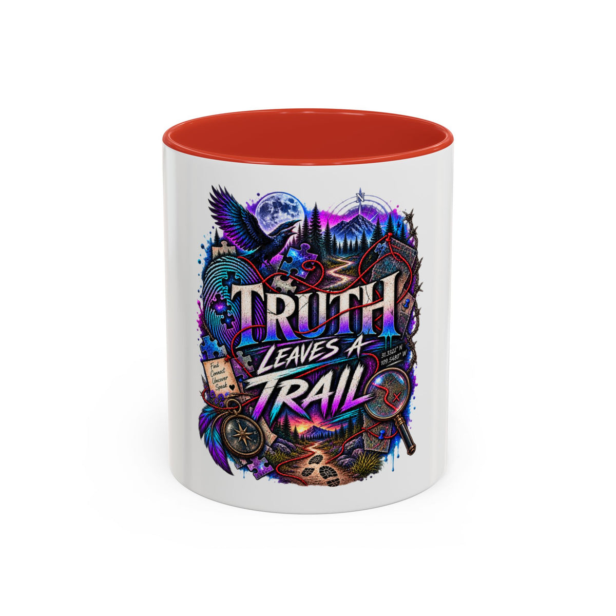 Truth Leaves a Trail Coffee Mug — Mystery Detective Noir Design (11/15 oz)