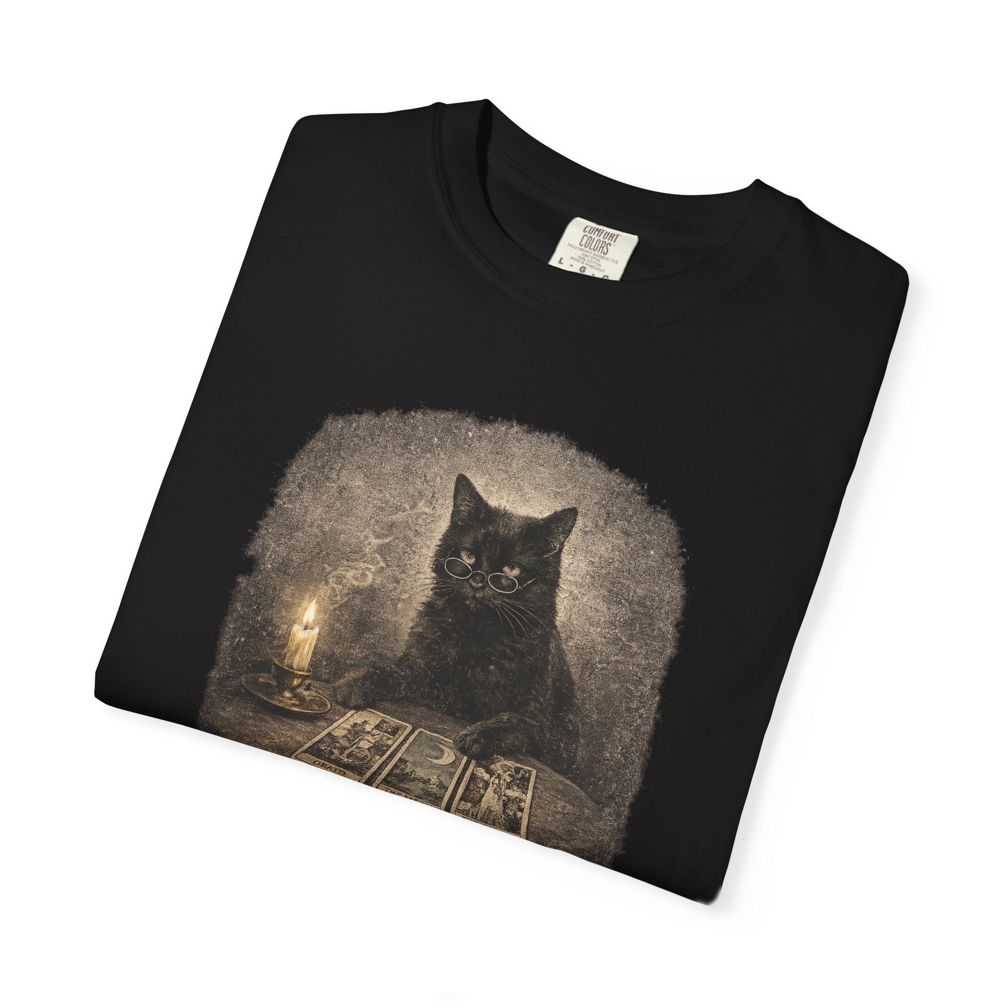 Tarot Cat T-Shirt — Black Cat Fortune Teller Graphic Tee