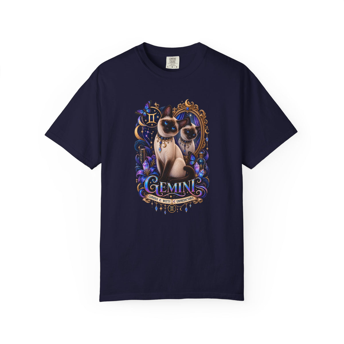Gemini Siamese Zodiac Cats T-Shirt — Siamese Twin Astrology Tee