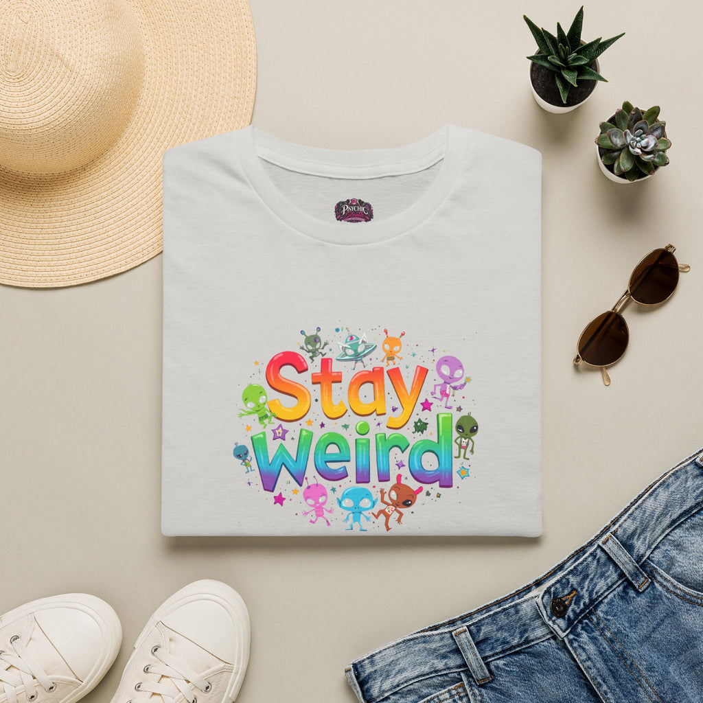 Stay Weird T-Shirt — Colorful Cute Alien Graphic Tee