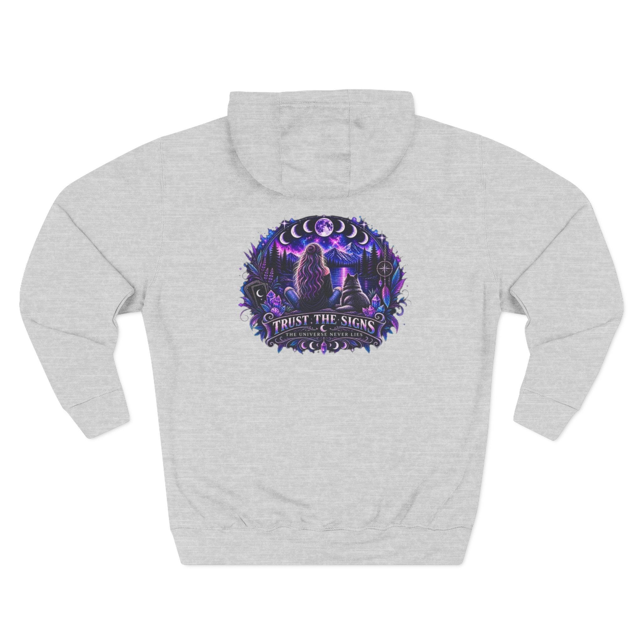 Mystic Moon Hoodie — "Trust the Signs" Celestial Fleece Pullover