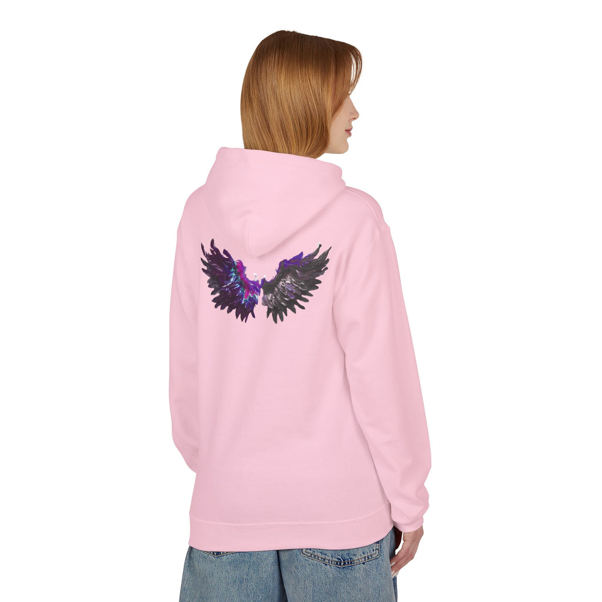 Free Spirit Hoodie — Purple Galaxy Wing Graphic Pullover