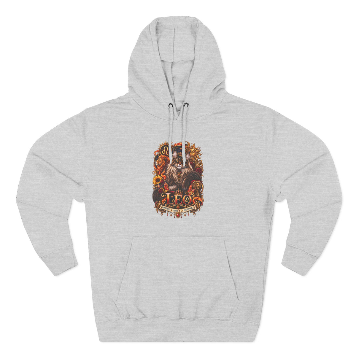 Leo Maine Coon Zodiac Hoodie — Mystical Celestial Cat Astrology Design