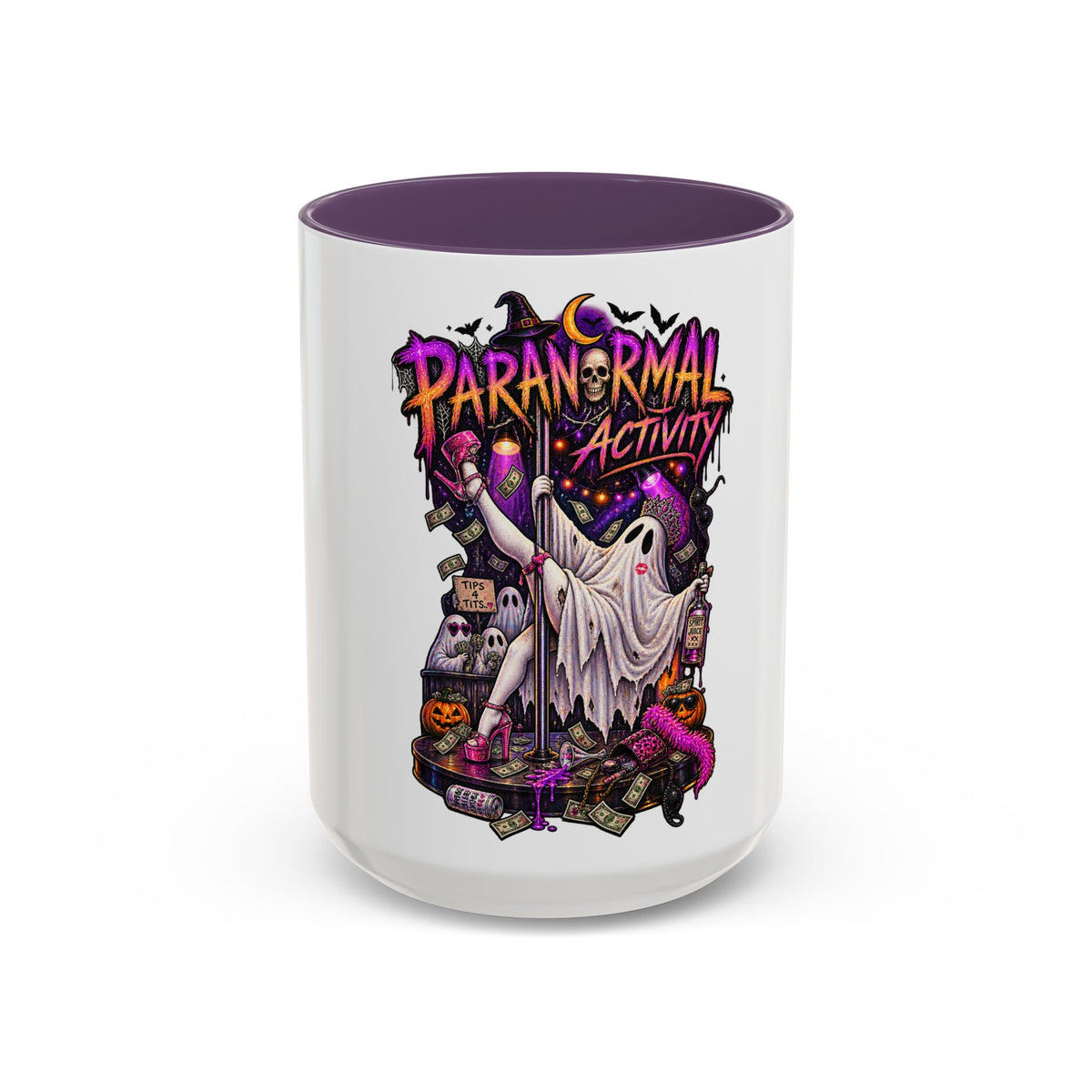 Coffee Mug — 'Paranormal Activity' Ghost Pole Dancing Halloween Accent Mug (11/15oz)