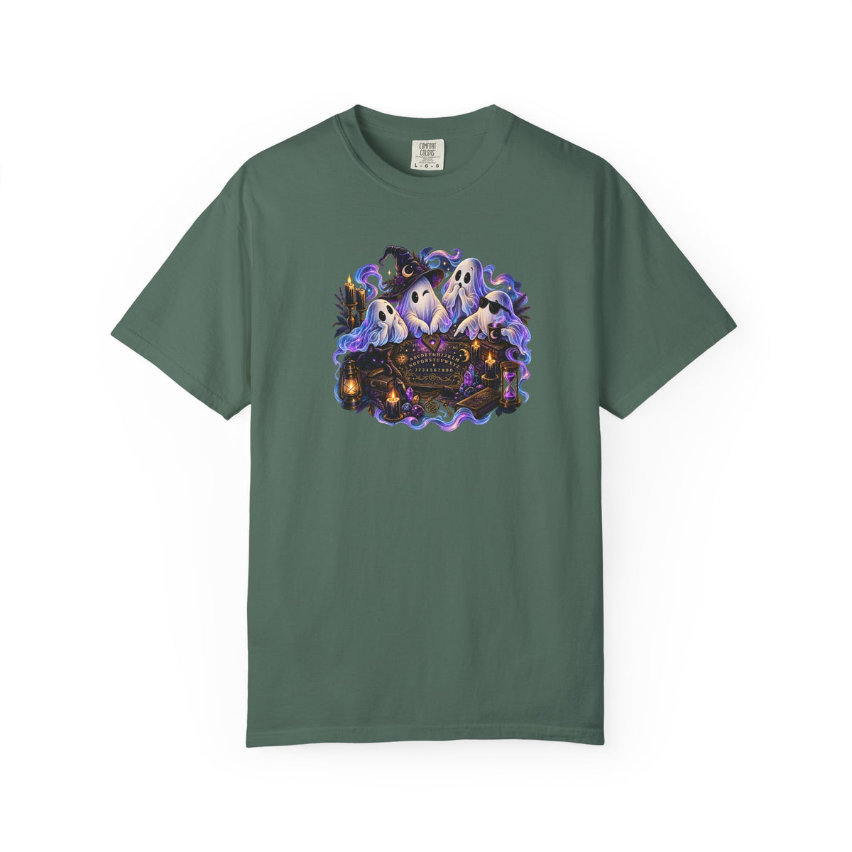 Halloween Ghost Crew T-Shirt — Spooky Night Pumpkin & Bats Graphic Tee