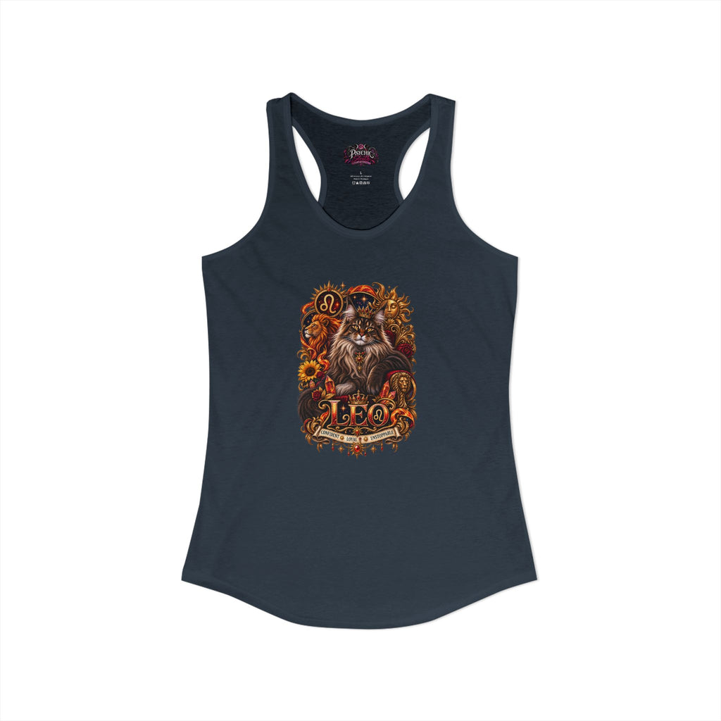 Leo Maine Coon Cat Zodiac Tank- Celestial Astrology Cat Lover Tank