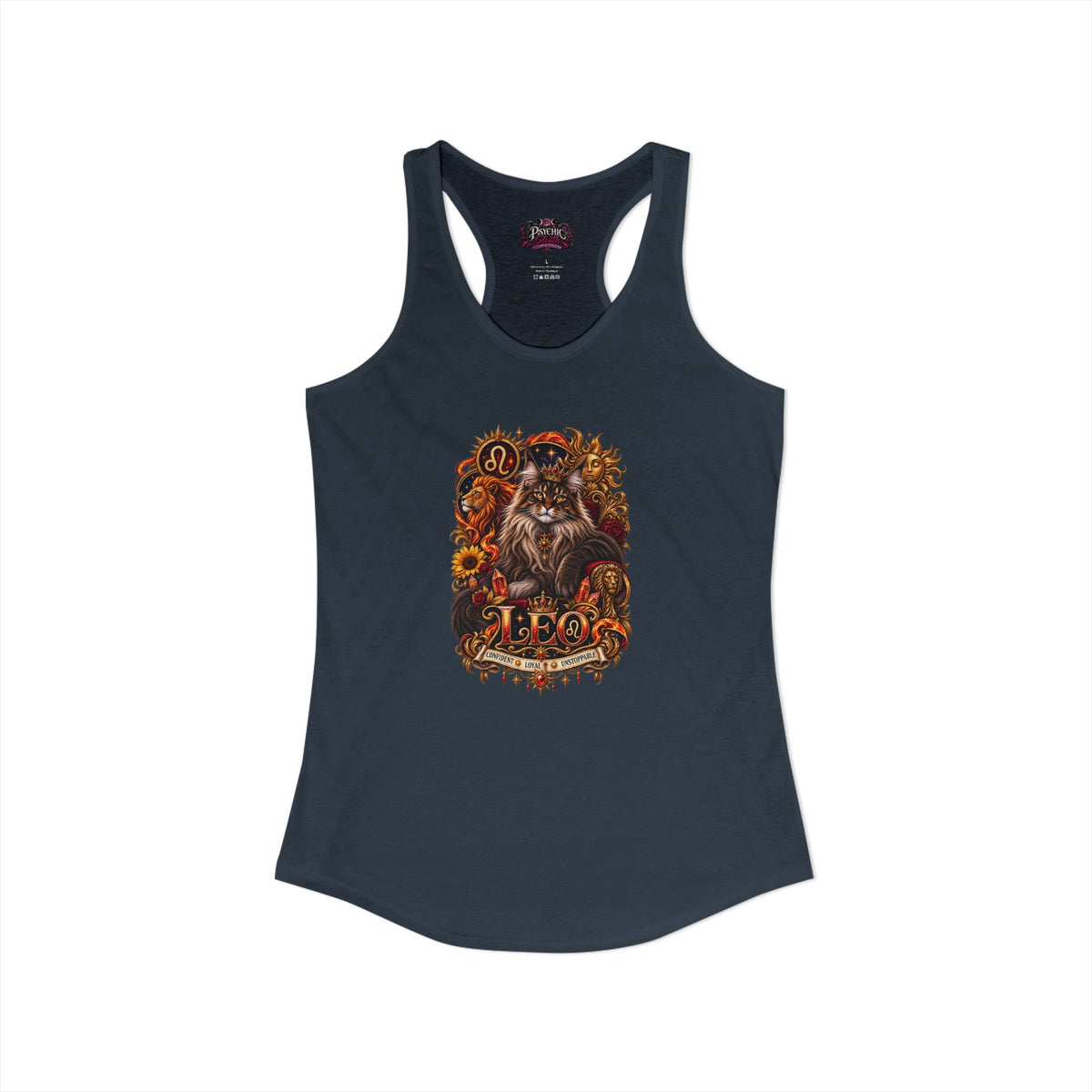 Leo Maine Coon Cat Zodiac Tank- Celestial Astrology Cat Lover Tank