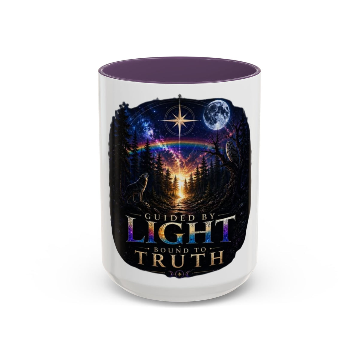 Guided by Light Coffee Mug — Inspirational Nature Moonrise Design (11/15oz) Advocacy mug