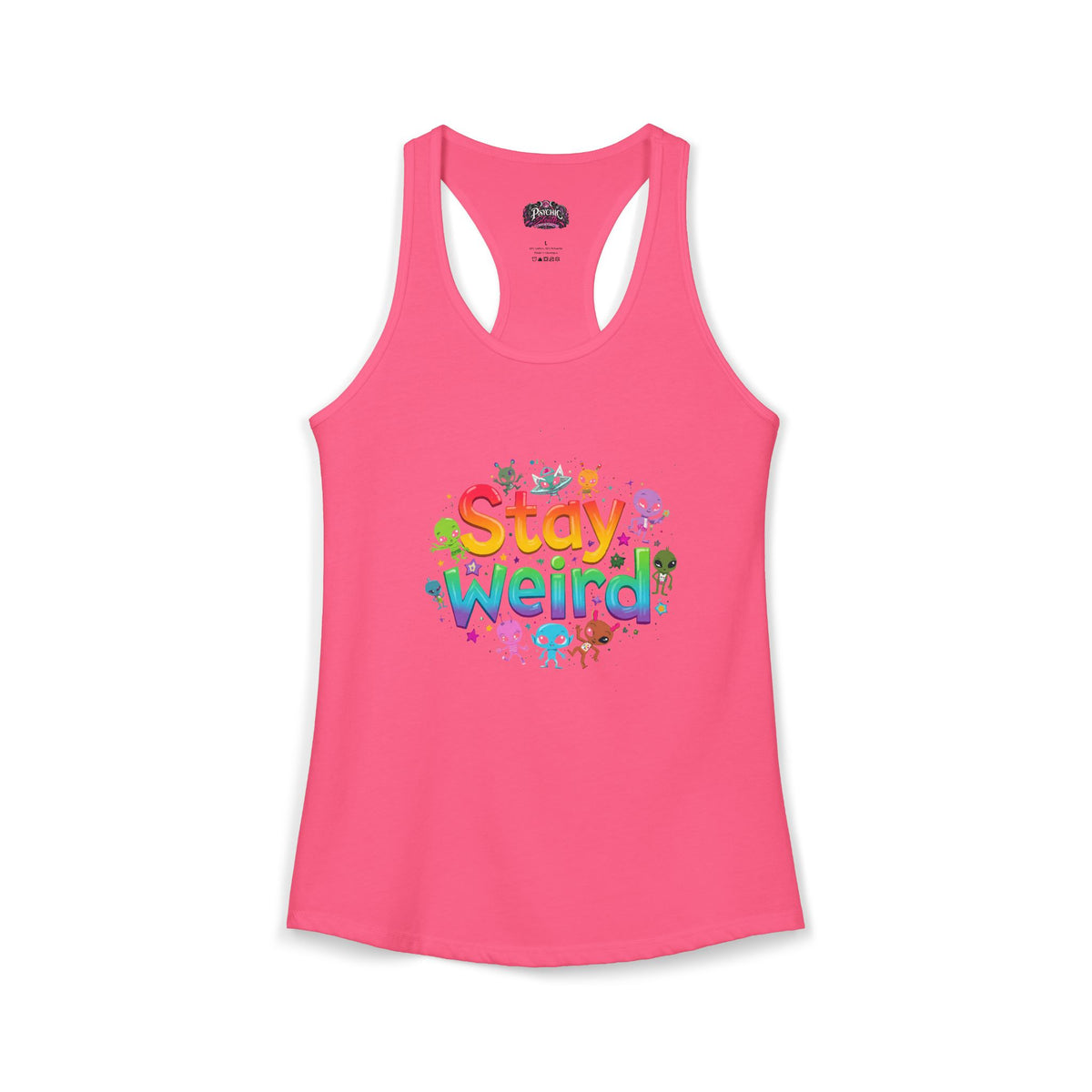 Stay weird Rainbow Alien Tank