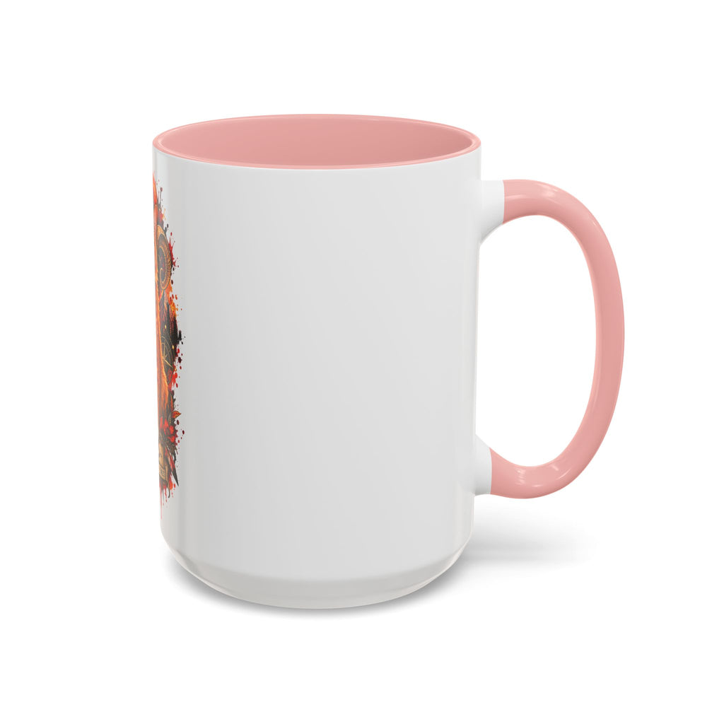 Aries Orange Tabby Cat Zodiac Coffee Mug – Cute Orange Tabby Astrology Accent Mug (11/15 oz)